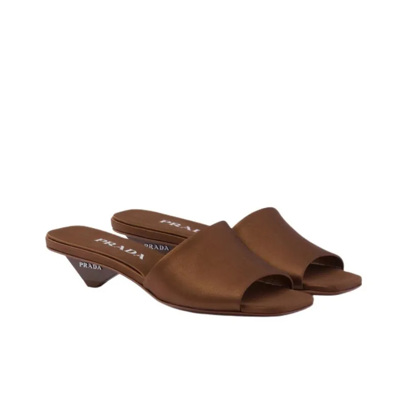 PRADA 35mm Triangle-heel Satin Mules-2