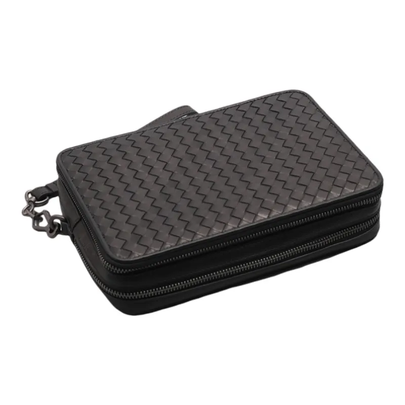 CMLZIUA Top Grain Cow Leather Clutch Regular Unisex Black-3