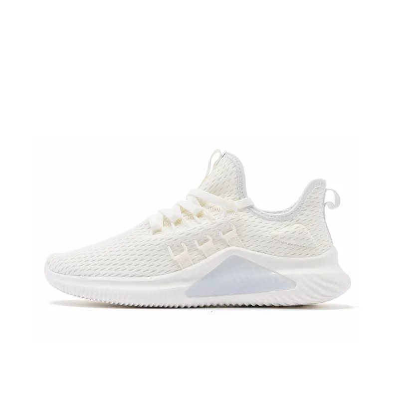 QIAODAN Cushioning, Slip Resistant, Breathable, Lightweight Low Top Running Shoes Women's White Blue-0