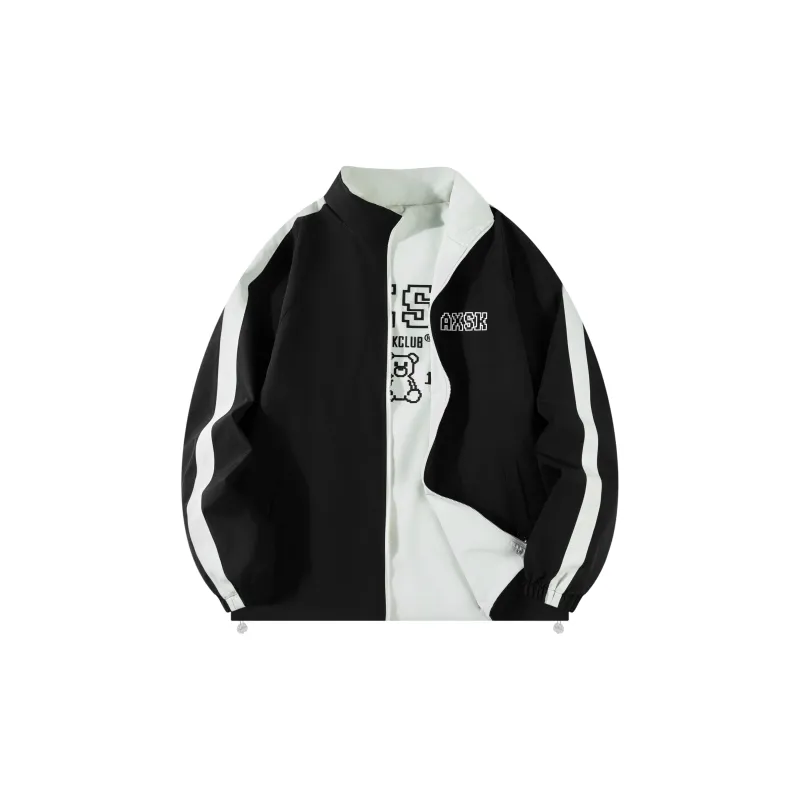 A.X.S.K Jackets Coats Unisex Black-1