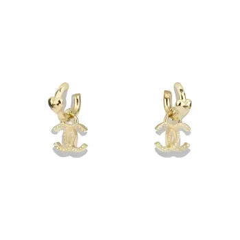 CHANEL Metal Earrings Women's Gold