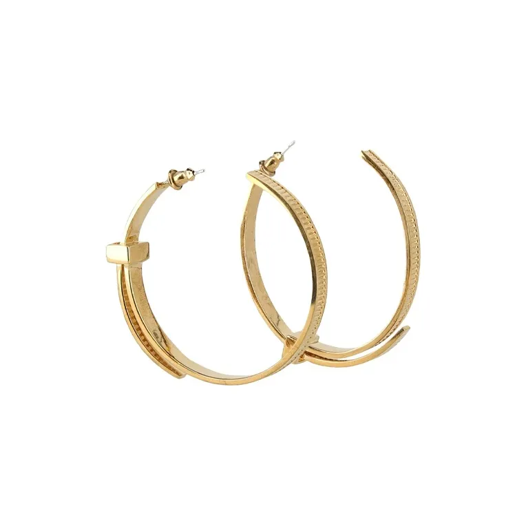 AMBUSH Asymmetric Zip Tie Hoop Earrings-0