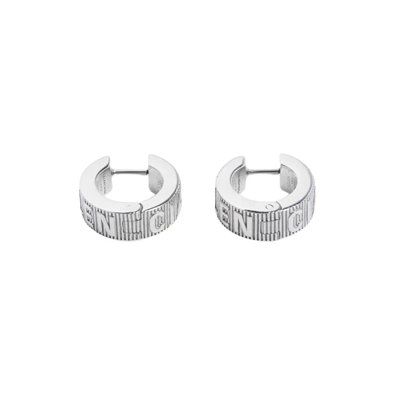 Balenciaga Hoop Earrings Women's Silver-2