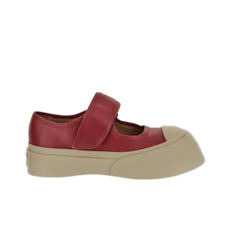 MARNI Pablo Mary Jane Stylish Skateboarding Shoes Women's Red-2