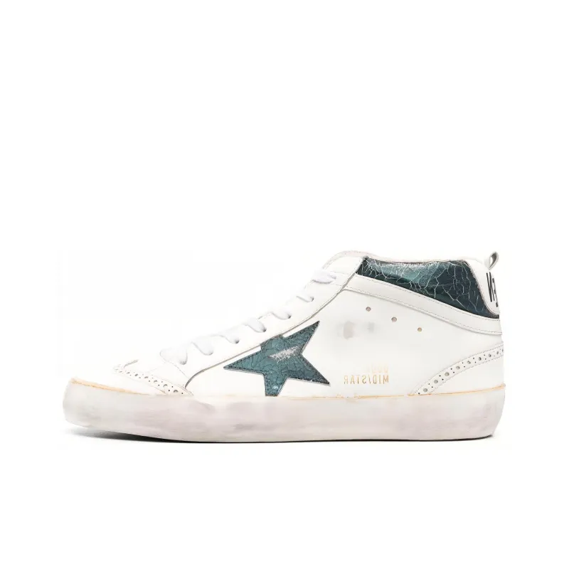 Golden Goose Cracked effect Mid Star Sneakers-0
