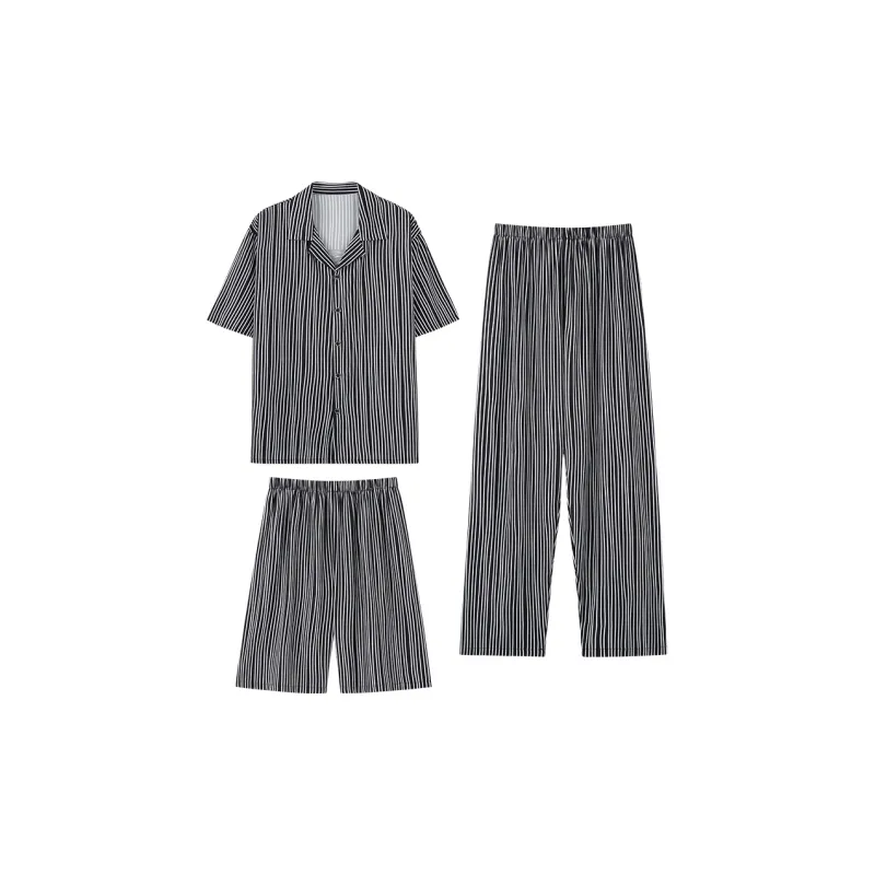 Good Fortune Pajama Set Men's Black Gray-0