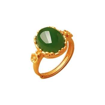 HENGTAIZHUBAO 925 Sterling Silver Rings Women's Jasper