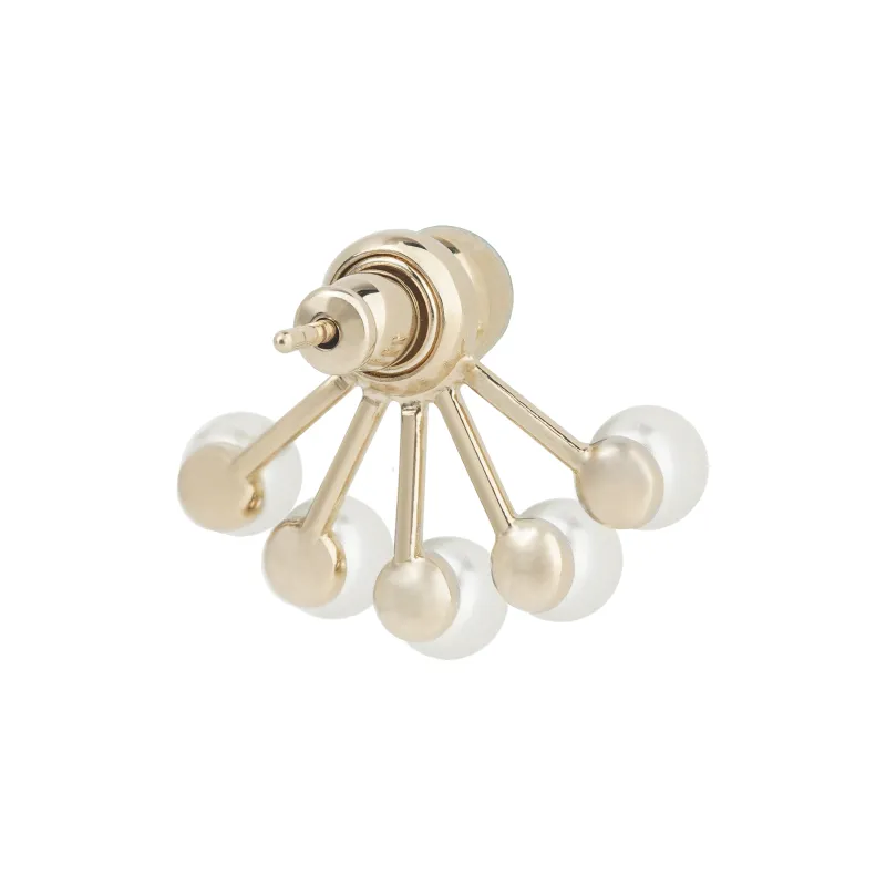 DIOR Resin Bead, Metal Earrings Women's Gold-2
