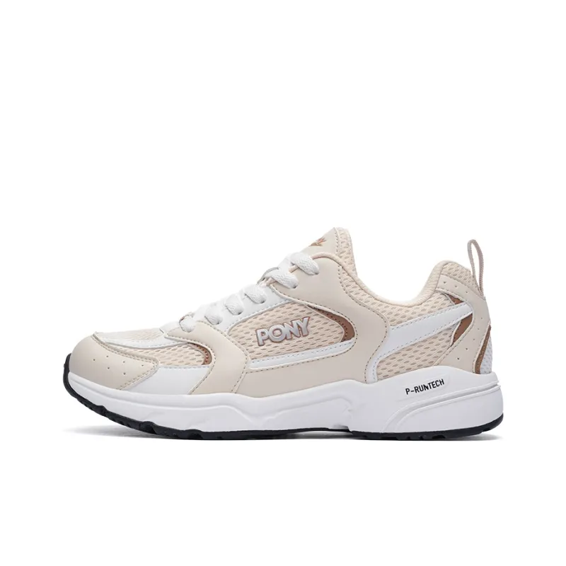 PONY Cushioned Wear Resistant Breathable Low Top Running Shoes Unisex Beige-0