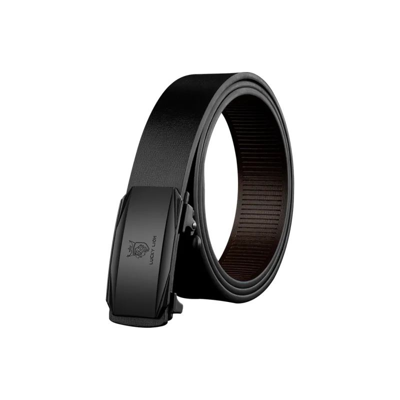 LUCKY LION Automatic Buckle Business Advanced Elegant Leather Belts Men's-7