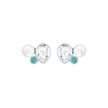Swarovski Extra Earrings Women's Blue With White Lettering