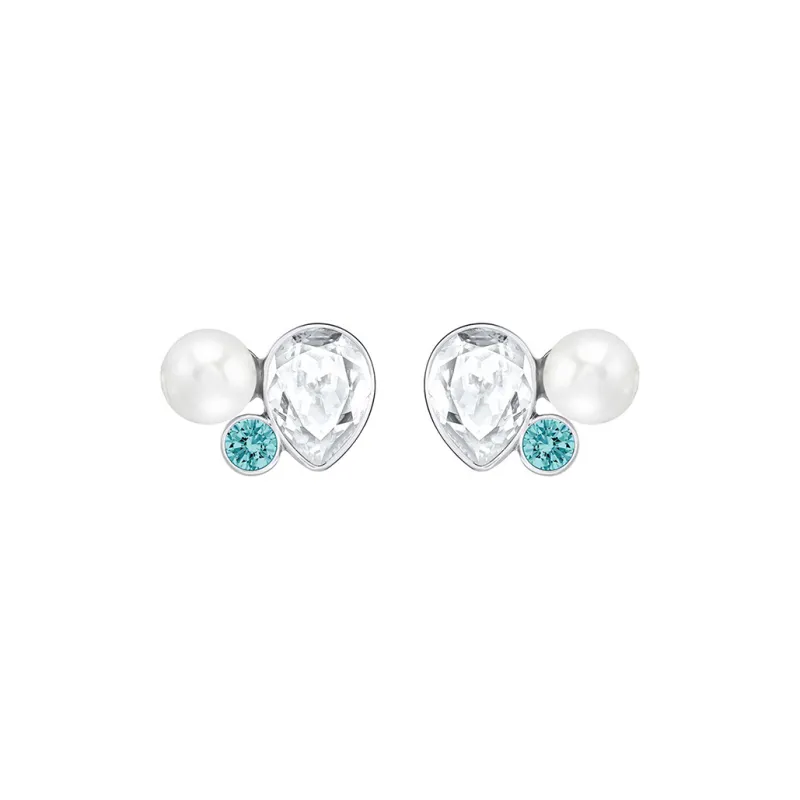 Swarovski Extra Earrings Women's Blue With White Lettering-0