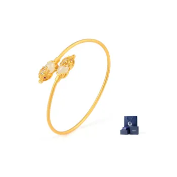 Yi Zhen Ge Hetian Jade S925 Silver Bangles Women's White Jade