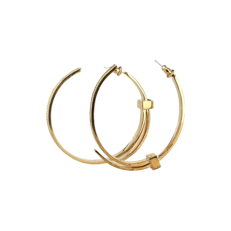 AMBUSH Asymmetric Zip Tie Hoop Earrings-1