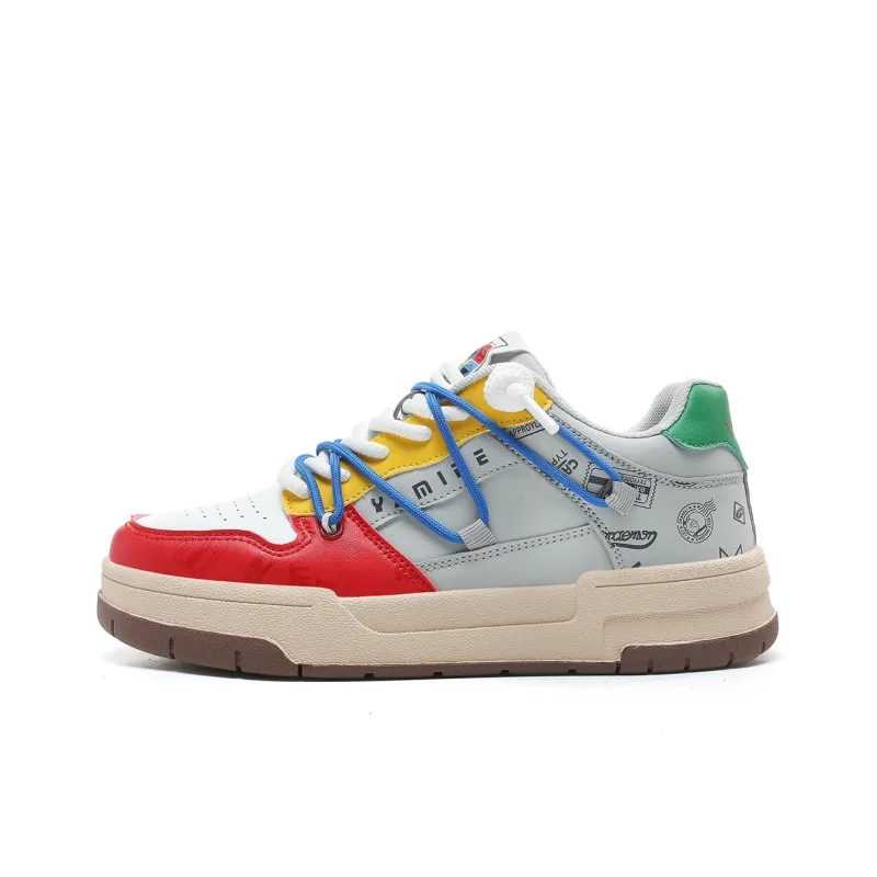 Yamid Slip Resistant, Abrasion Resistant, Breathable Low Top Skateboard Shoes Unisex Mismatched Couple Shoes-6