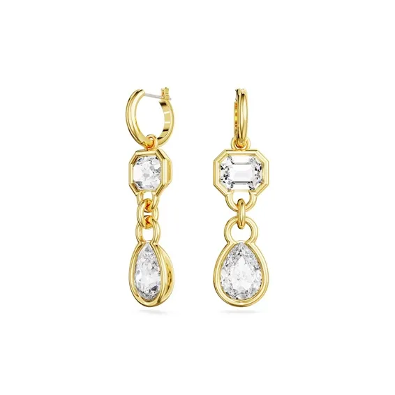 Swarovski Silver Plated Earrings Women's Gold/White-1