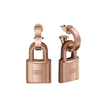 HERMES O'Kelly Earrings Women's Rose Gold
