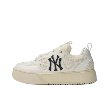 MLB Chunky Wide Anti Slip Wear Resistant Low Top Skateboard Shoes Unisex White Black