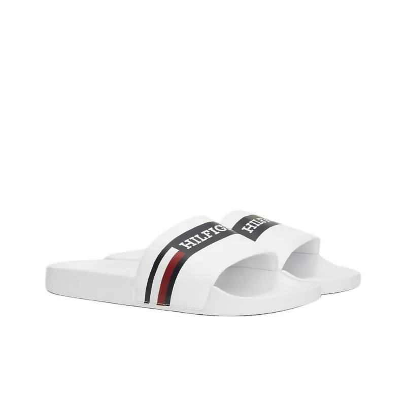 Tommy Hilfiger EVA Massage Antibacterial Slide Slippers Men's White-3