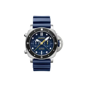 PANERAI Automatic Mechanical Movement Men's Watches Watch 47mm Blue Dial Titanium Watch Case Rubber Strap