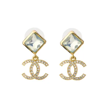 CHANEL Hoop Earrings Women's Gold