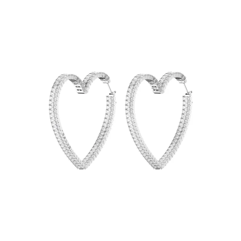 Swarovski Matrix Heart-hoop Earrings-2