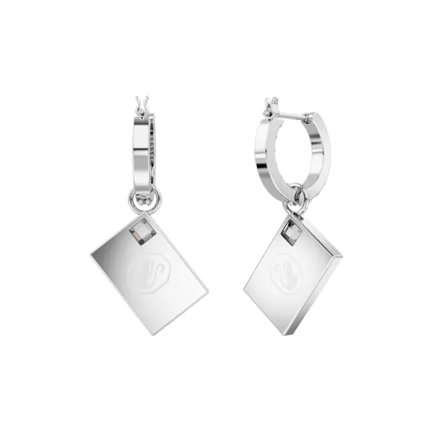 Swarovski Letra Earrings Unisex Silver-3