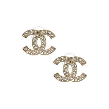 CHANEL Hollow Cc Logo Earrings