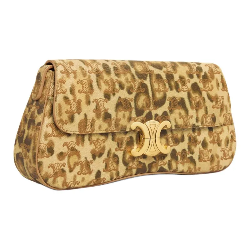 CELINE Triomphe Canvas Crossbody Bag Shoulder Bag Women's Leopard Print-1