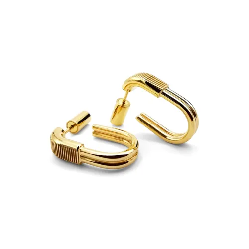 ALP JEWELRY 14K Vacuum Gold-Plated U-Shaped Hoop Earrings Unisex