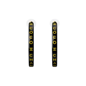 CHANEL Earrings Women's Black/Yellow