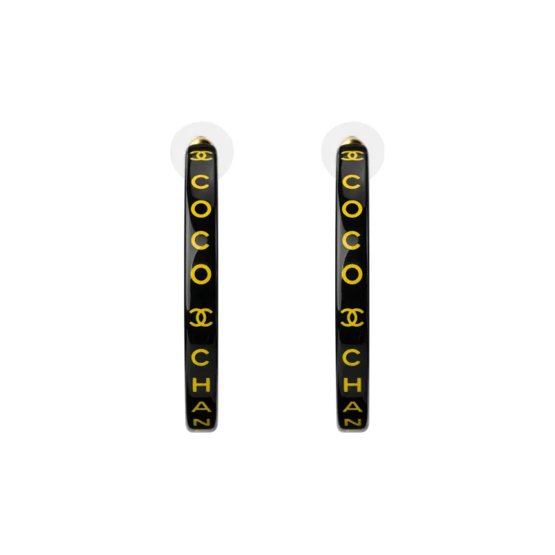 CHANEL Earrings Women's Black/Yellow-0