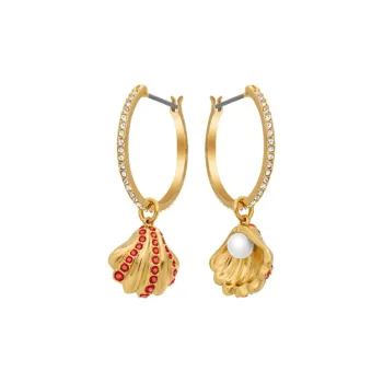 Swarovski Shell Earrings Women's Gold
