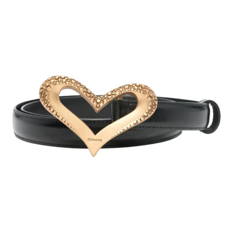 PINKO Heart-buckle Leather Belt-1