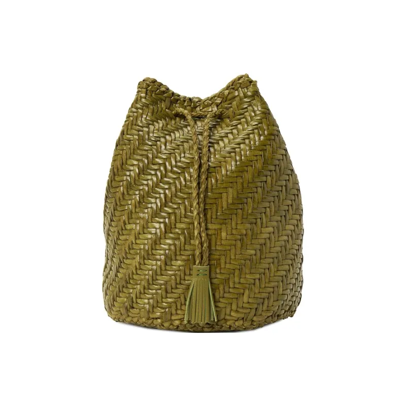 Dragon Diffusion Cow Leather Bucket Bag, Crossbody Bag, Handbag, Shoulder Bag Women's Khaki-1