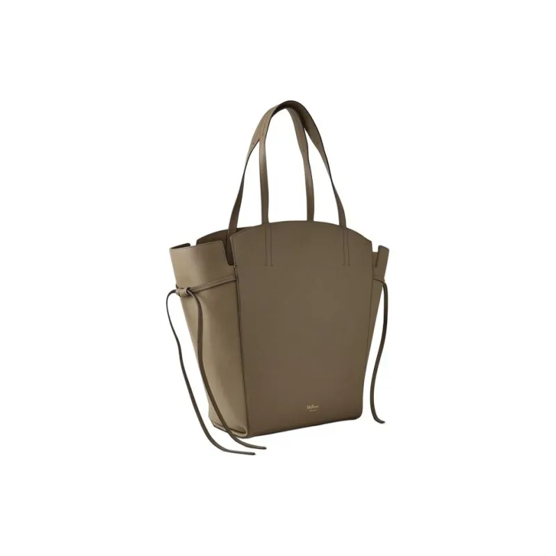 Mulberry Grained Leather Tote Bag Shopping Bag Shoulder Bag Handbag Women's Linen Green-1
