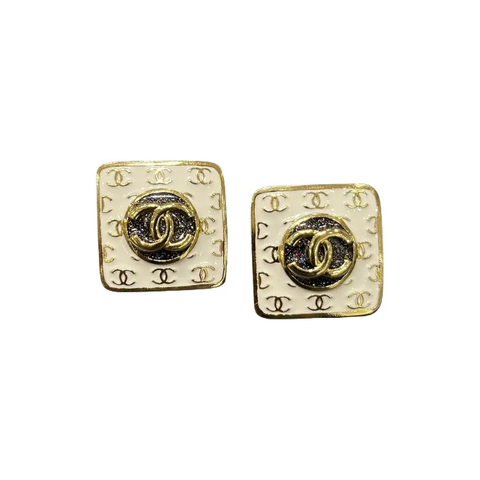 CHANEL 1986-1988 Cc Stud Earrings-2