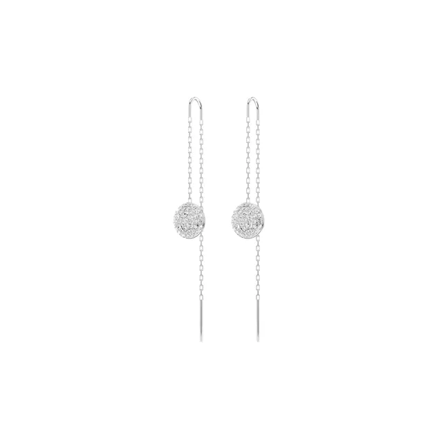 Swarovski Rhodium-Plated Faux Crystal Earrings Women's Silver-3