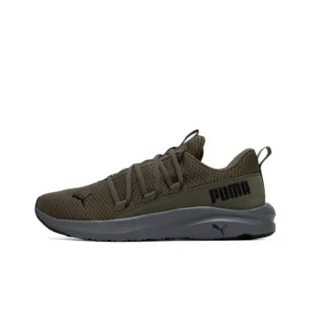 PUMA Softride Cushioning Anti Slip And Wear Resistant Low Top Running Shoes Men's Green Black