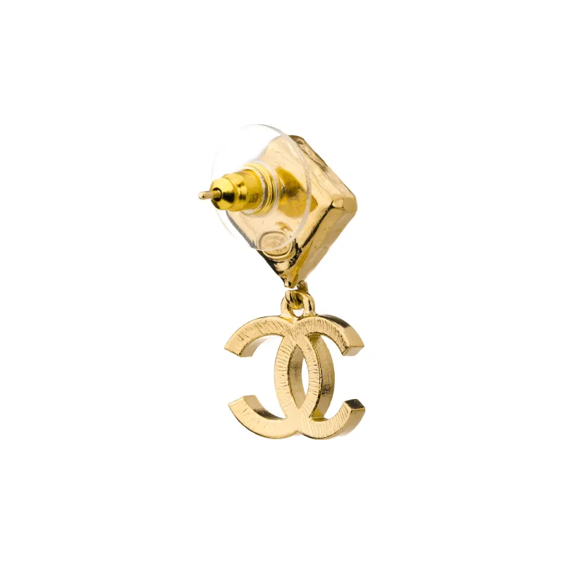 CHANEL Hoop Earrings Women's Gold-2