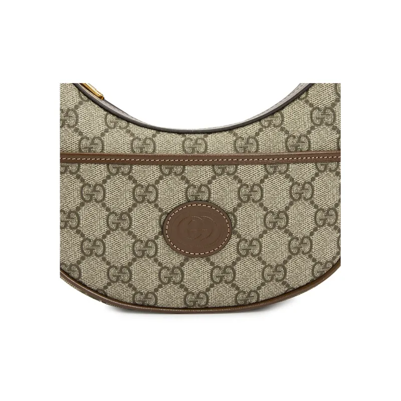 GUCCI Canvas With Leather Binding Crescent Bag, Handbag, Shoulder Bag Women's-13