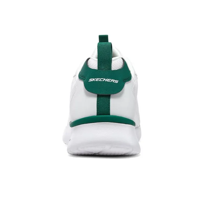 Skechers Durable Breathable Low Top Casual Running Shoes Men's White Green-3
