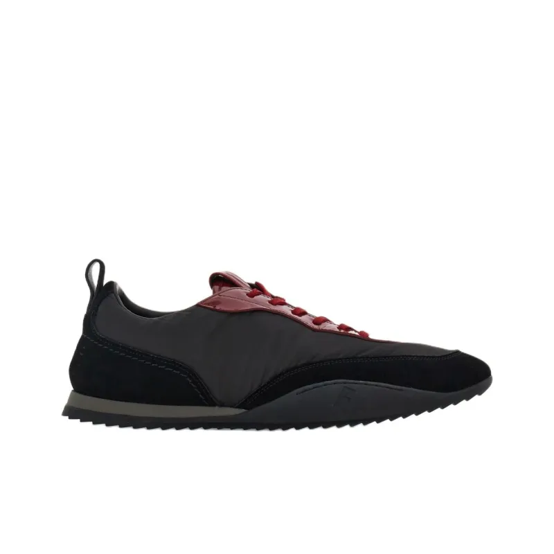 FERRAGAMO Low Top Casual Shoes Men's Black Red-1