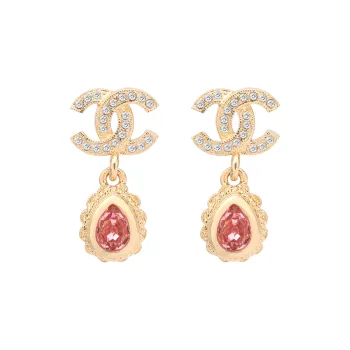 CHANEL 1986 1988 Cc Logo Drop Earrings