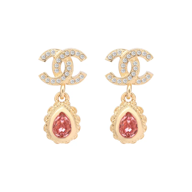 CHANEL 1986 1988 Cc Logo Drop Earrings-0