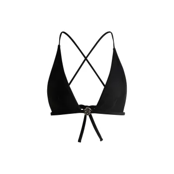 HUGO BOSS Triangle Bikini Top With Double B Monogram Bra Women's Black