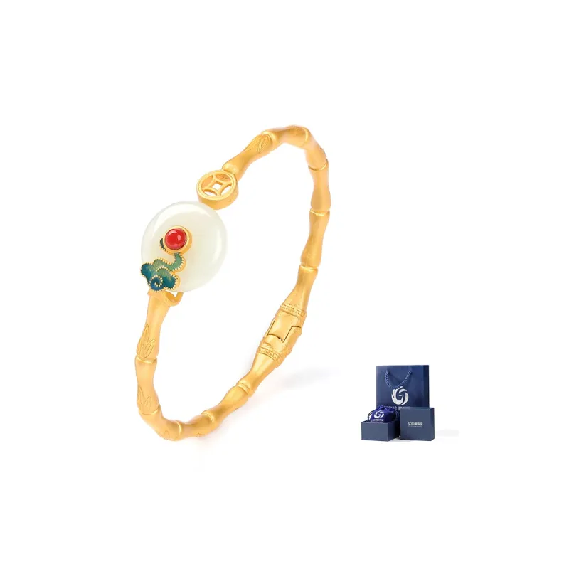 Yi Zhen Ge Hetian Jade S925 Silver Bangles Women's White Jade-1