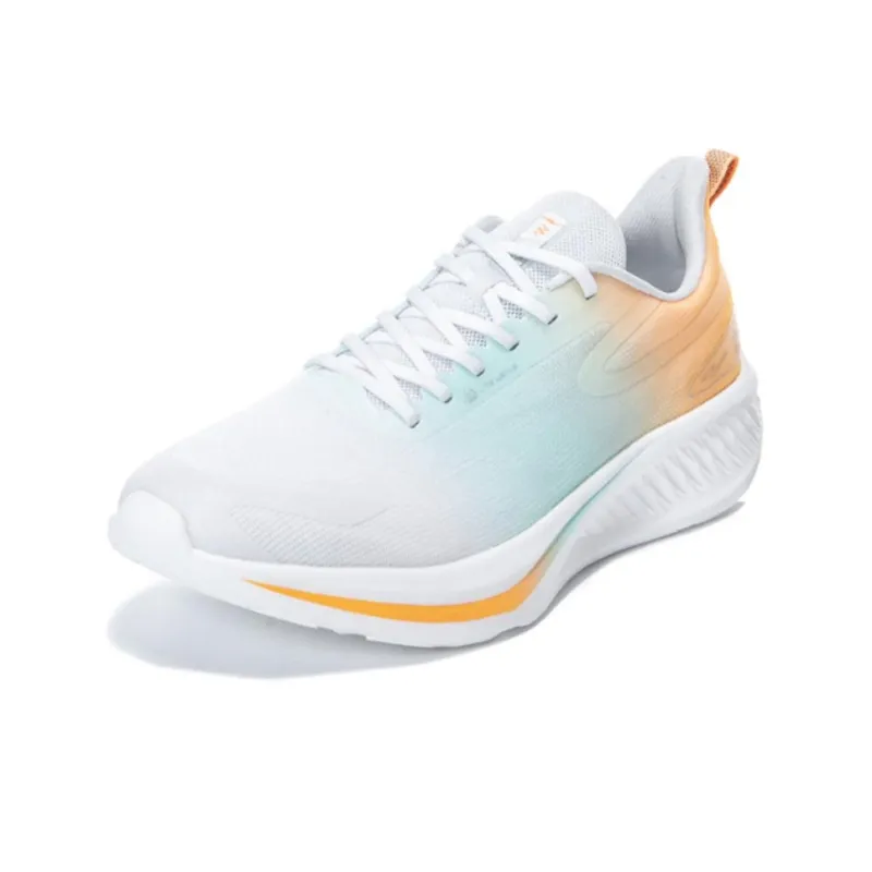 Erke Cushioned Slip-Resistant Low-Top Running Shoes Men's Erke White-1