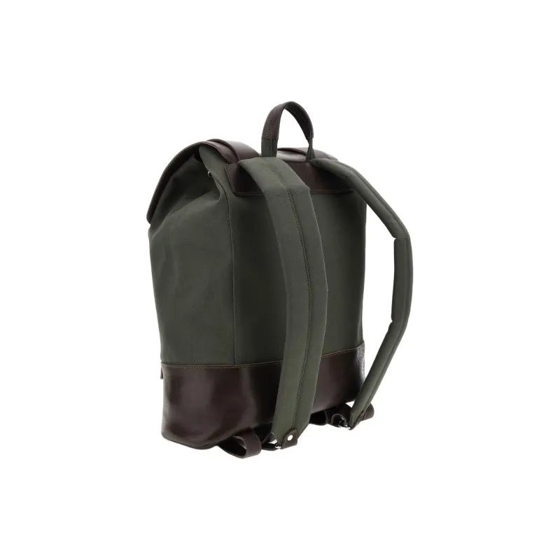 GUESS Genuine Leather With Cotton Backpack Men's Green-1