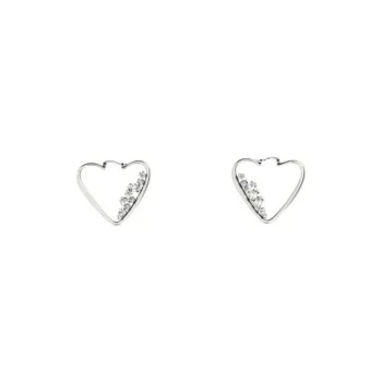 SAINT LAURENT Embellished Heart Hoop Earrings